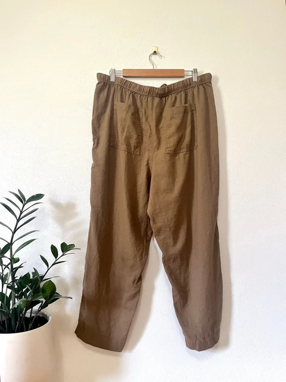 universal thread brown linen blend straight leg crop pant xl - Picture 7 of 7